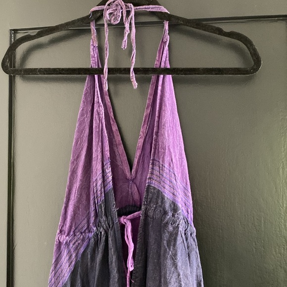 Women’s Purple Halter Flowy Maxi Cover Up Dress Sz M - Picture 5 of 5